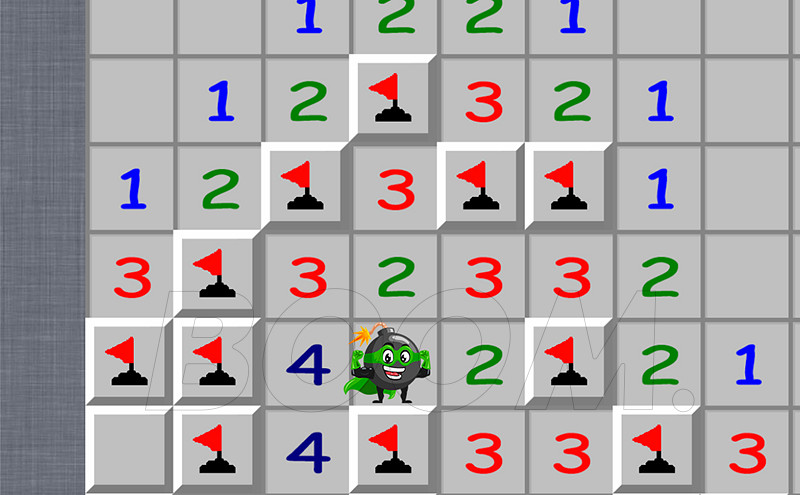 In Minesweeper you have to mark how many mines you locate!